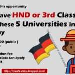 Don’t Miss This Opportunity! Study in Germany with HND or 3rd Class Degrees