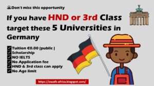 Read more about the article Don’t Miss This Opportunity! Study in Germany with HND or 3rd Class Degrees
