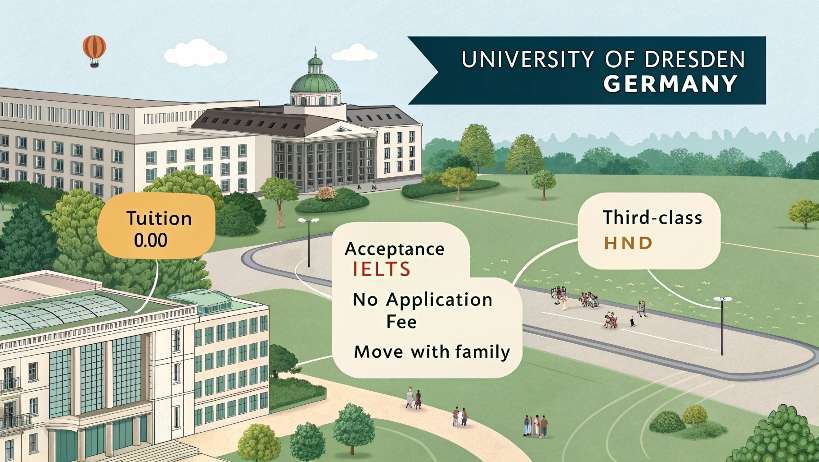 Read more about the article Study in Germany with 3rd Class or HND – Admission Now Open at University of Dresden 🇩🇪
