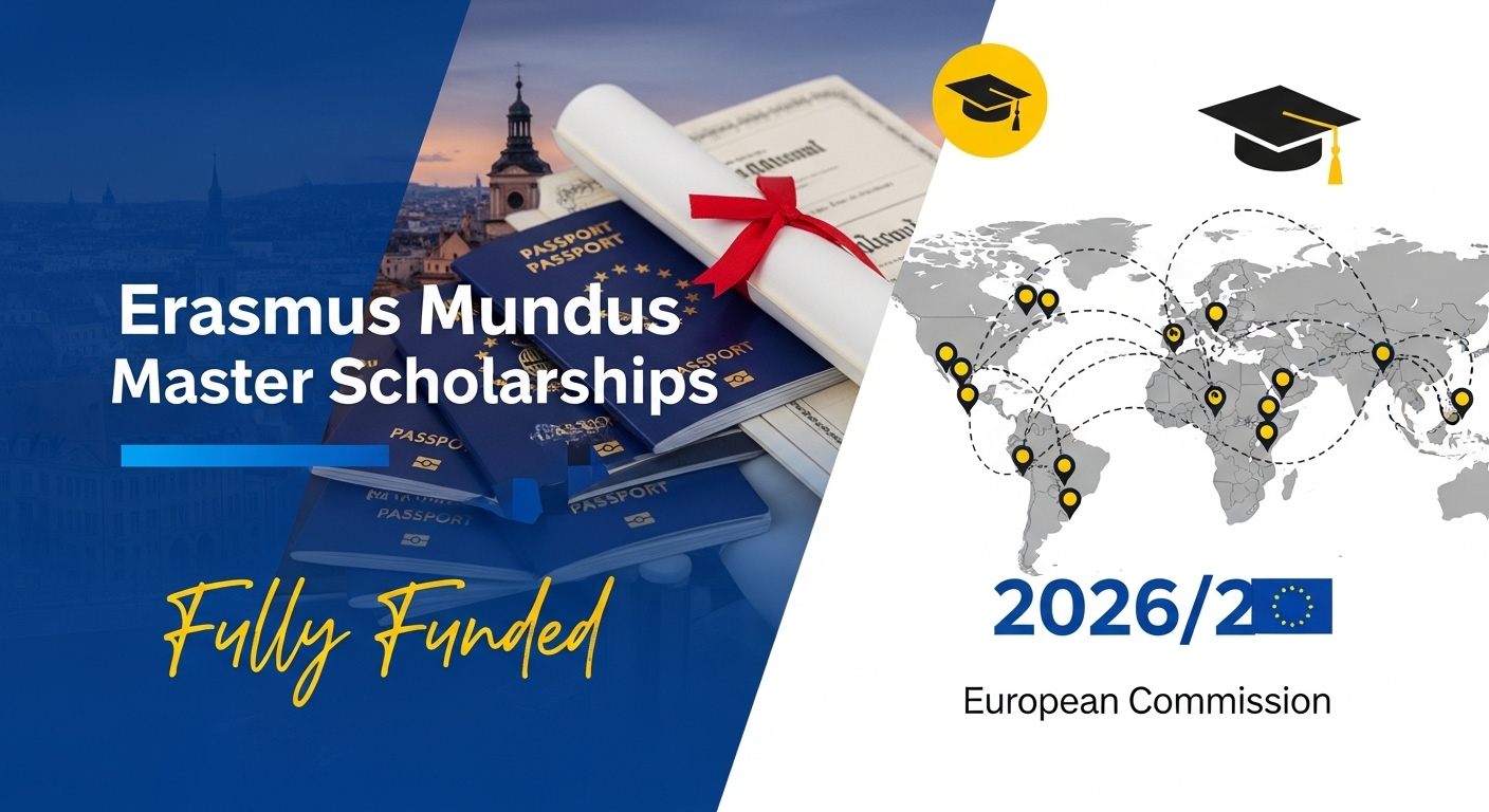 Read more about the article List of Erasmus Mundus Master Scholarships 2026/28 (Fully Funded by European 🇪🇺 Commission)