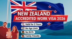 Read more about the article New Zealand Accredited Employer Work Visa 2026: Now Valid for 5 Years (No Age Limit, No IELTS, Family Friendly)