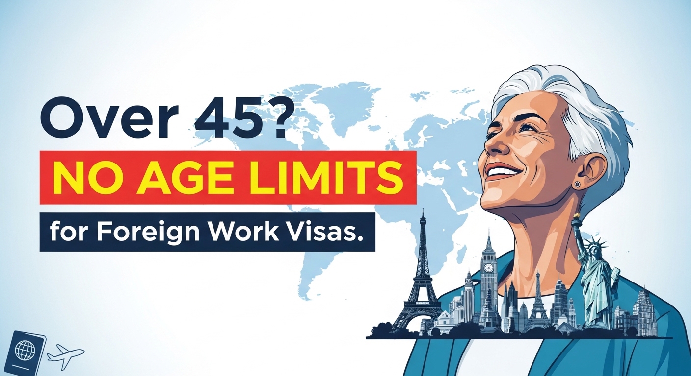 Read more about the article Over 45? These 5 Countries Have No Age Limits for Foreign Work Visas (2026 Guide)