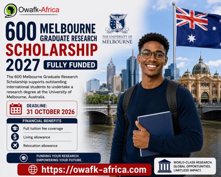 600 Melbourne Graduate Research Scholarship 2027 (Fully Funded)