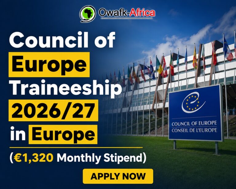Council of Europe Traineeship 2026/27 in Europe