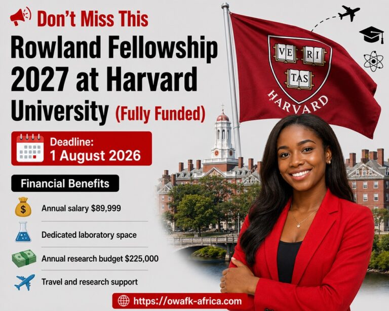 Rowland Fellowship 2027 at Harvard University (Fully Funded)