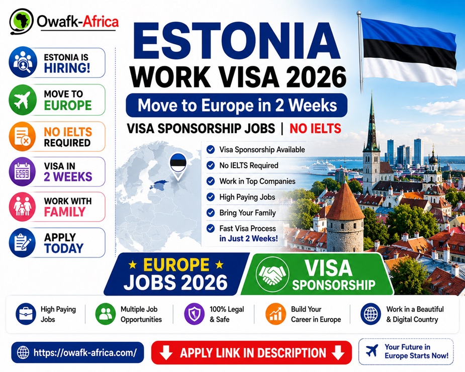 You are currently viewing Estonia Work Visa 2026 | Move to Europe in 2 Weeks | Visa Sponsorship Jobs | No IELTS