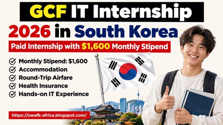 GCF IT Internship 2026 in South Korea – Paid Internship with $1,600 Monthly Stipend