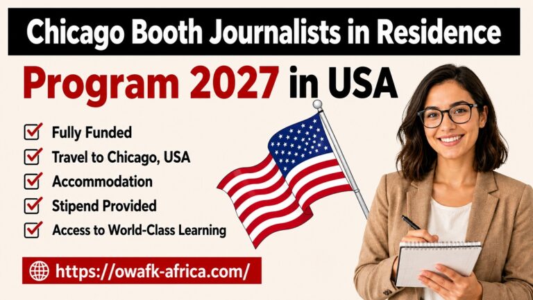 Chicago Booth Journalists in Residence Program 2027 in USA