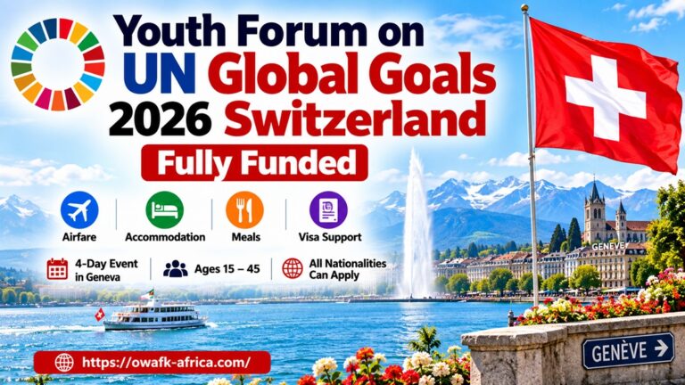 Youth Forum on UN Global Goals 2026 Switzerland – Fully Funded